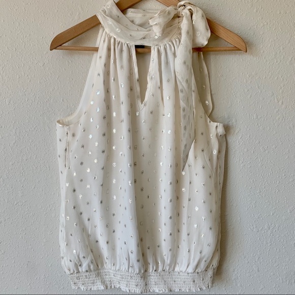 WHBM Silver Polka Dot Halter Top - Picture 3 of 7